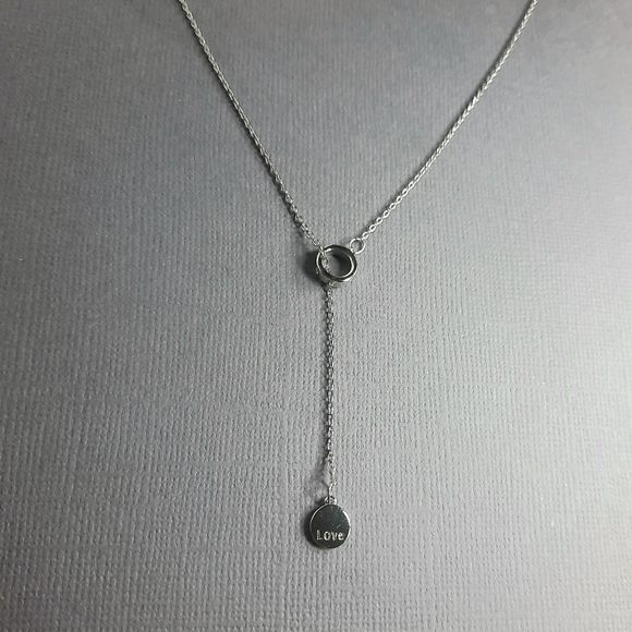 Silver LOVE ❤️ lariat screw Necklace - Picture 8 of 12
